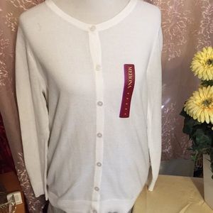 Merona XL  white button up light weight sweater💕